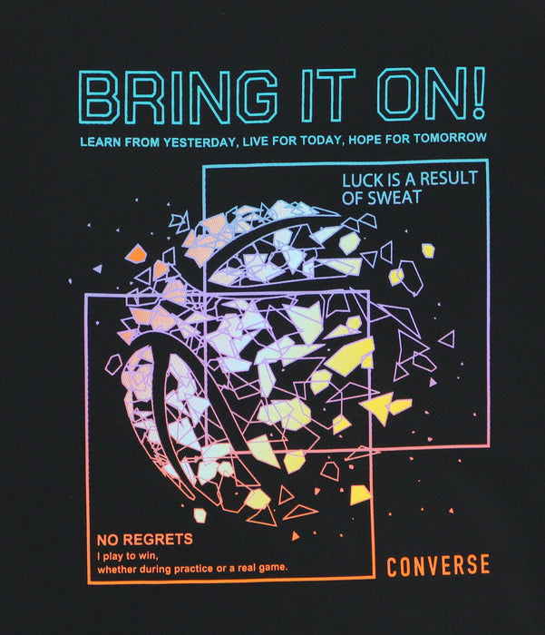 【ネコポス送料無料】コンバースCONVERSEバスケットボールジュニアJRプリントロングスリーブシャツ長袖ロングTシャツCB452355L