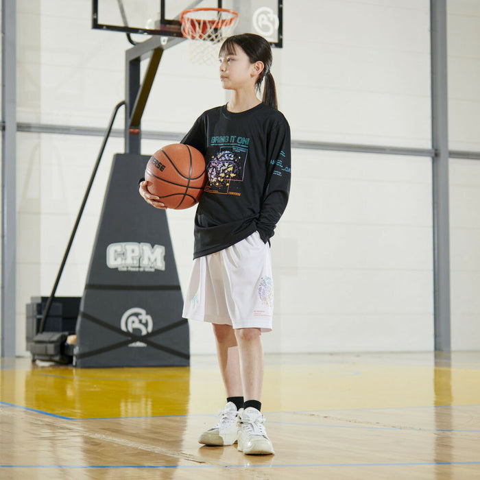 【ネコポス送料無料】コンバースCONVERSEバスケットボールジュニアJRプリントロングスリーブシャツ長袖ロングTシャツCB452355L