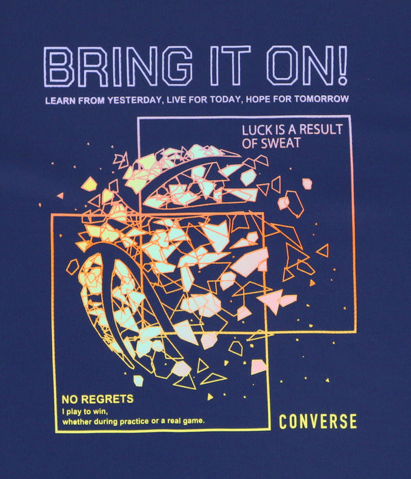 【ネコポス送料無料】コンバースCONVERSEバスケットボールジュニアJRプリントロングスリーブシャツ長袖ロングTシャツCB452355L