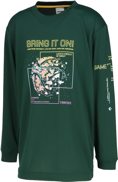 【ネコポス送料無料】コンバースCONVERSEバスケットボールジュニアJRプリントロングスリーブシャツ長袖ロングTシャツCB452355L