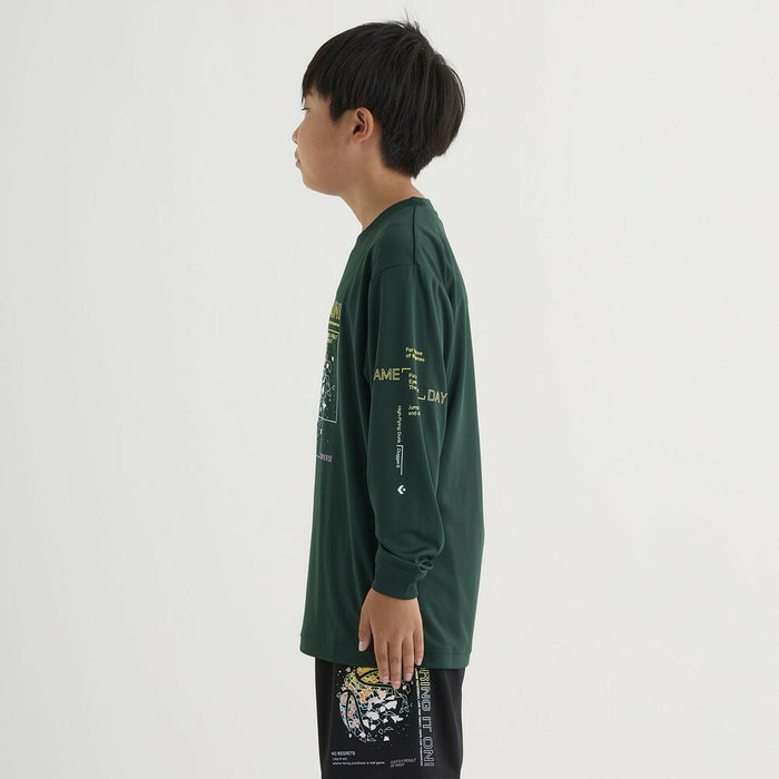 【ネコポス送料無料】コンバースCONVERSEバスケットボールジュニアJRプリントロングスリーブシャツ長袖ロングTシャツCB452355L