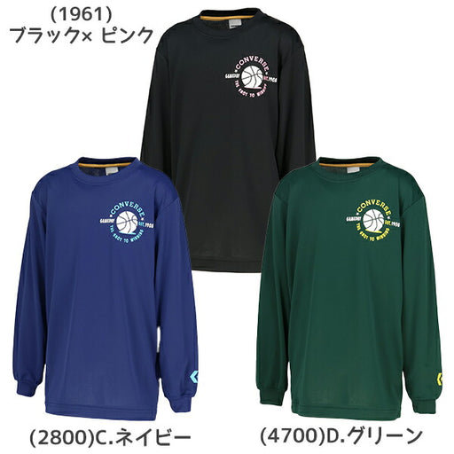【ネコポス送料無料】コンバースCONVERSEバスケットボールジュニアJRプリントロングスリーブシャツ長袖ロングTシャツCB452360L