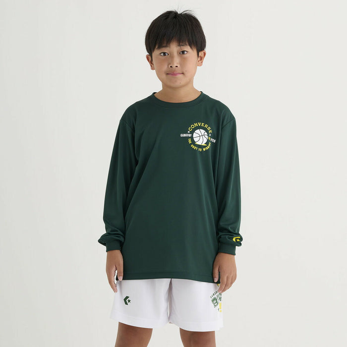 【ネコポス送料無料】コンバースCONVERSEバスケットボールジュニアJRプリントロングスリーブシャツ長袖ロングTシャツCB452360L