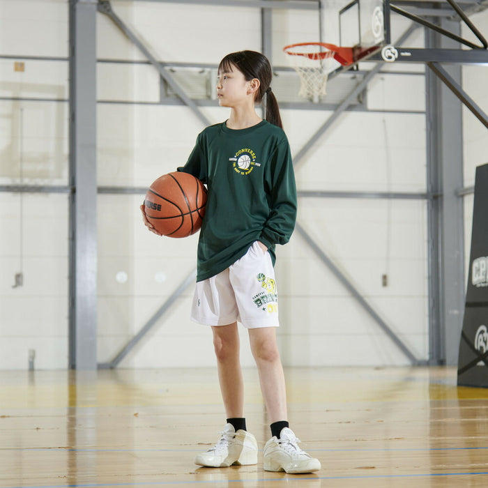 【ネコポス送料無料】コンバースCONVERSEバスケットボールジュニアJRプリントロングスリーブシャツ長袖ロングTシャツCB452360L