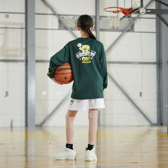 【ネコポス送料無料】コンバースCONVERSEバスケットボールジュニアJRプリントロングスリーブシャツ長袖ロングTシャツCB452360L