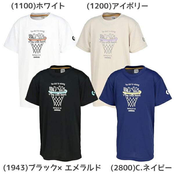 【ネコポス送料無料】コンバースCONVERSEバスケットボールジュニアJr.プリントTシャツ半袖CB4613511100