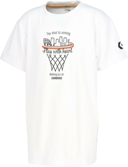 【ネコポス送料無料】コンバースCONVERSEバスケットボールジュニアJr.プリントTシャツ半袖CB4613511100