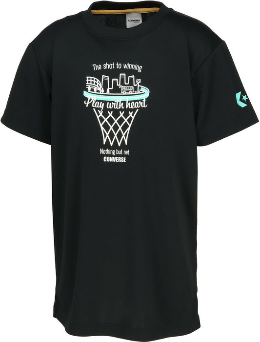 【ネコポス送料無料】コンバースCONVERSEバスケットボールジュニアJr.プリントTシャツ半袖CB4613511100