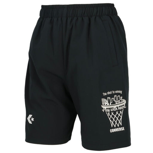 コンバースCONVERSEジュニアバスケゲームパンツJR右裾ゴールリング街並みプラクティスパンツポケット子供CB461851