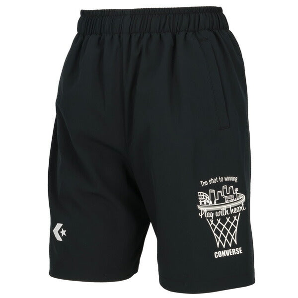 コンバースCONVERSEジュニアバスケゲームパンツJR右裾ゴールリング街並みプラクティスパンツポケット子供CB461851