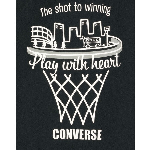 コンバースCONVERSEジュニアバスケゲームパンツJR右裾ゴールリング街並みプラクティスパンツポケット子供CB461851