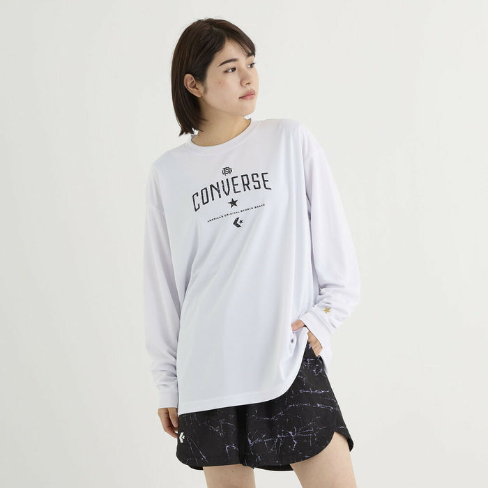 【ネコポス送料無料】コンバースCONVERSEバスケットボールメンズレディースゴールドシリーズプリントロングスリーブシャツ長袖ロンTCBG252354L