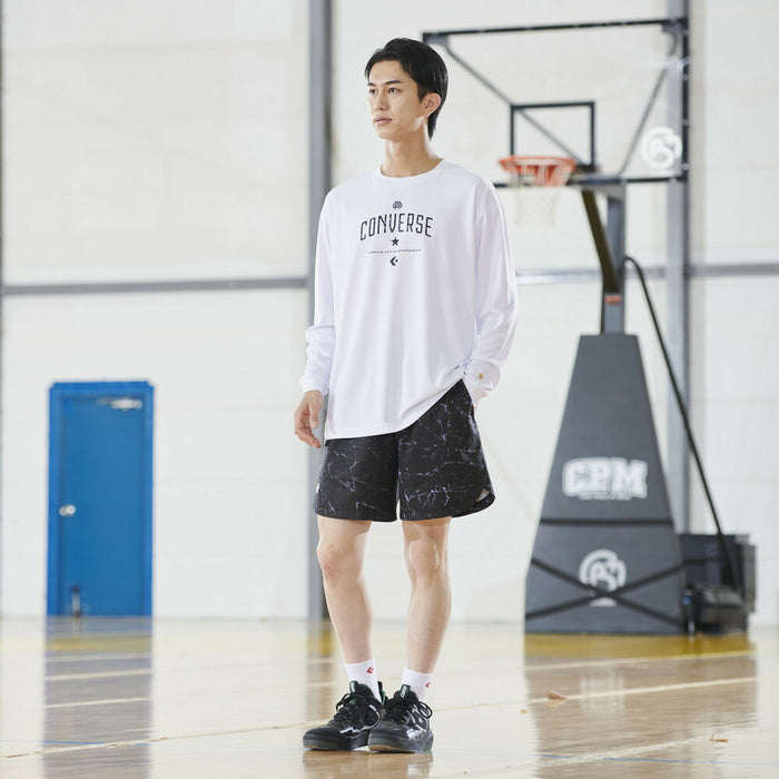 【ネコポス送料無料】コンバースCONVERSEバスケットボールメンズレディースゴールドシリーズプリントロングスリーブシャツ長袖ロンTCBG252354L