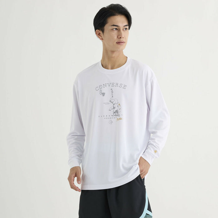 【ネコポス送料無料】コンバースCONVERSEバスケットボールメンズレディースゴールドシリーズプリントロングスリーブシャツ長袖ロンTCBG252356L