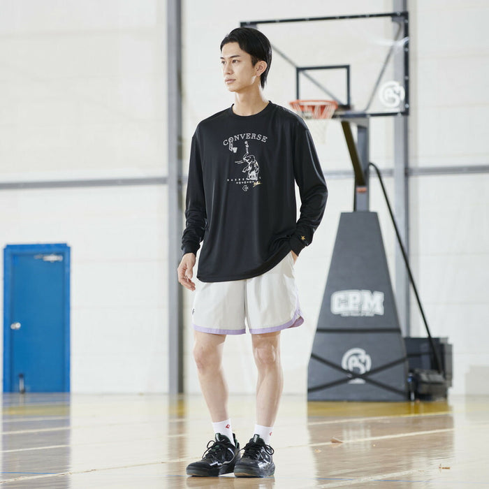 【ネコポス送料無料】コンバースCONVERSEバスケットボールメンズレディースゴールドシリーズプリントロングスリーブシャツ長袖ロンTCBG252356L