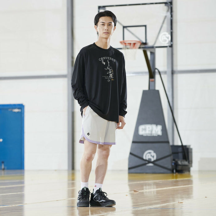 【ネコポス送料無料】コンバースCONVERSEバスケットボールメンズレディースゴールドシリーズプリントロングスリーブシャツ長袖ロンTCBG252356L