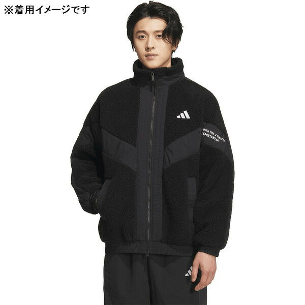 アディダスadidasワーディングパックルーズフィットジャケットCS116サッカーフットサルフリース防寒メンズ