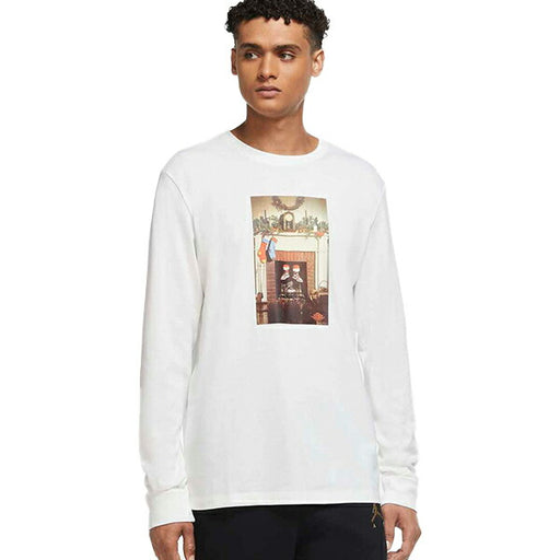 ジョーダンメンズ大人バスケットボールウェアジャンプマンチムニークルーネック長袖TシャツCV1745-100