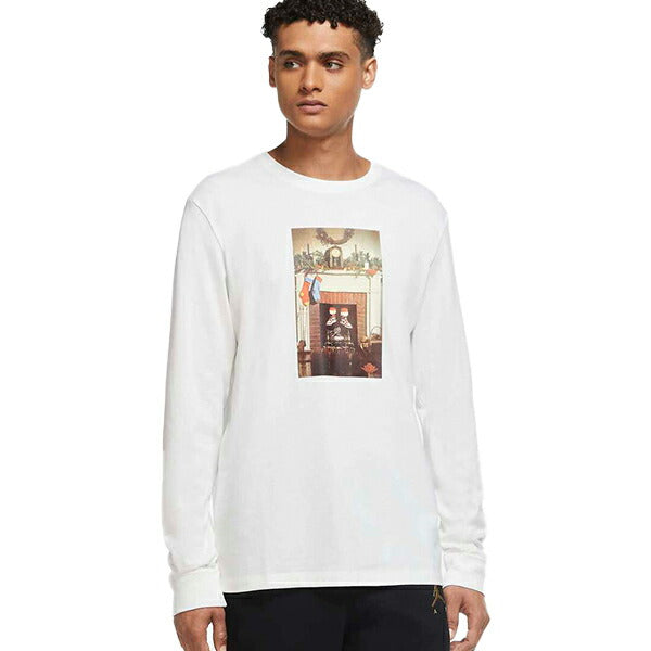 ジョーダンメンズ大人バスケットボールウェアジャンプマンチムニークルーネック長袖TシャツCV1745-100