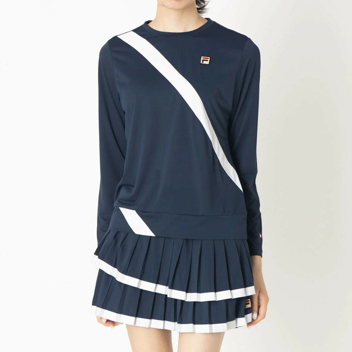 フィラFILAテニスウェア長袖TシャツロングTシャツロングスリーブシャツレディース大人練習着トップス部活動ラケットスポーツ日差し屋外CZ6FGW008