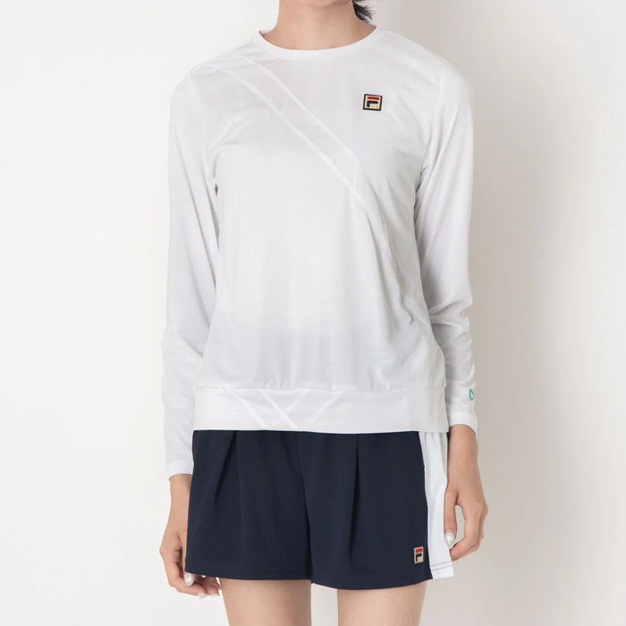 フィラFILAテニスウェア長袖TシャツロングTシャツロングスリーブシャツレディース大人練習着トップス部活動ラケットスポーツ日差し屋外CZ6FGW008