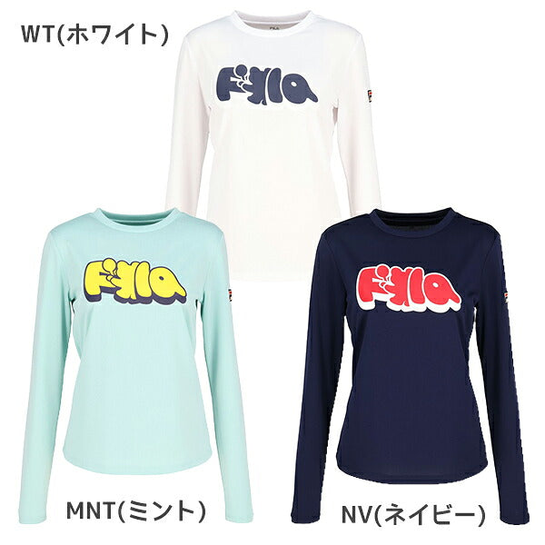 フィラFILAテニスウェア長袖Tシャツレディース大人LongSleeveGraphicT-shirtロングスリーブグラフィックティーシャツロゴストレッチCZ6FGW025