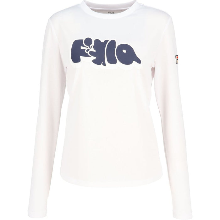 フィラFILAテニスウェア長袖Tシャツレディース大人LongSleeveGraphicT-shirtロングスリーブグラフィックティーシャツロゴストレッチCZ6FGW025