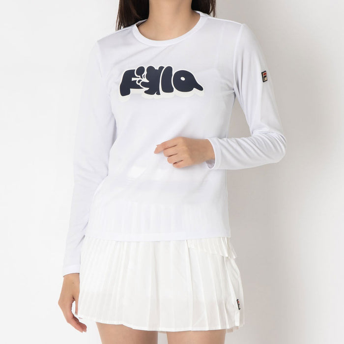 フィラFILAテニスウェア長袖Tシャツレディース大人LongSleeveGraphicT-shirtロングスリーブグラフィックティーシャツロゴストレッチCZ6FGW025