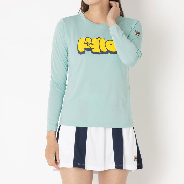 フィラFILAテニスウェア長袖Tシャツレディース大人LongSleeveGraphicT-shirtロングスリーブグラフィックティーシャツロゴストレッチCZ6FGW025