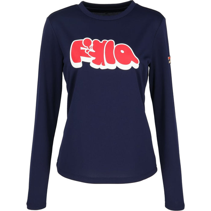 フィラFILAテニスウェア長袖Tシャツレディース大人LongSleeveGraphicT-shirtロングスリーブグラフィックティーシャツロゴストレッチCZ6FGW025