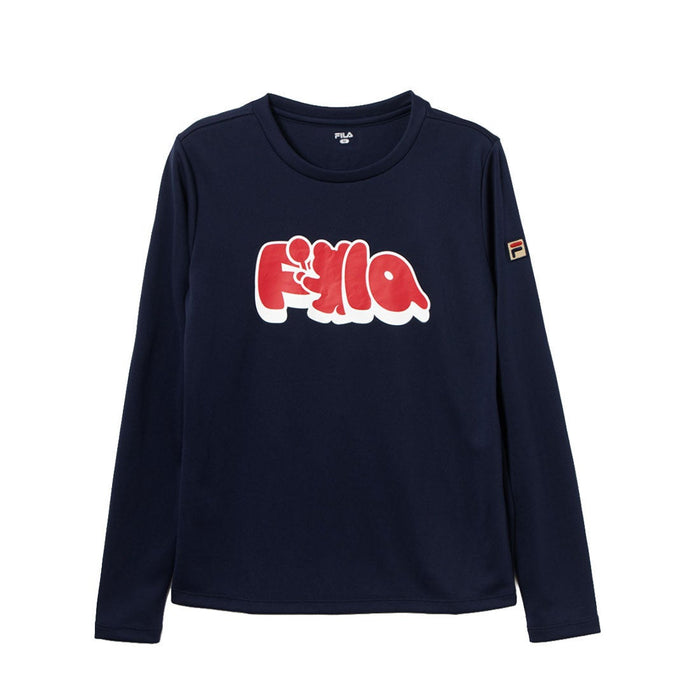 フィラFILAテニスウェア長袖Tシャツレディース大人LongSleeveGraphicT-shirtロングスリーブグラフィックティーシャツロゴストレッチCZ6FGW025