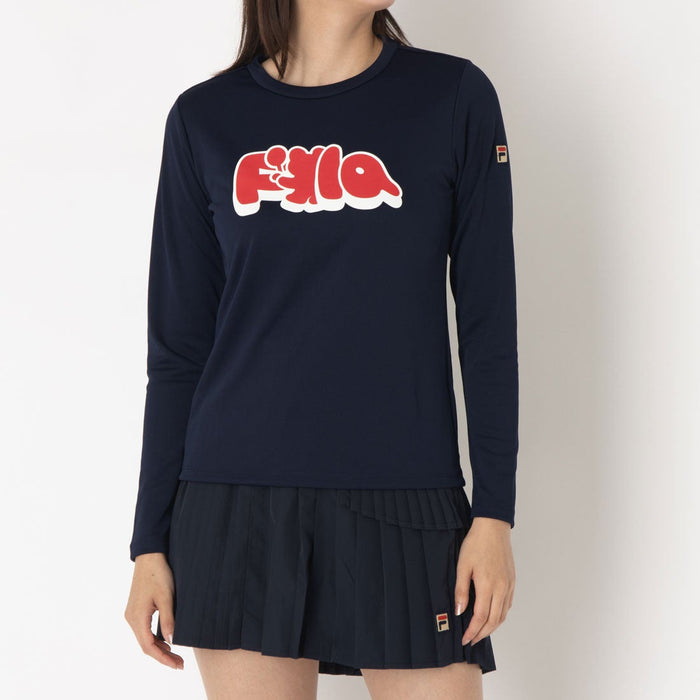 フィラFILAテニスウェア長袖Tシャツレディース大人LongSleeveGraphicT-shirtロングスリーブグラフィックティーシャツロゴストレッチCZ6FGW025