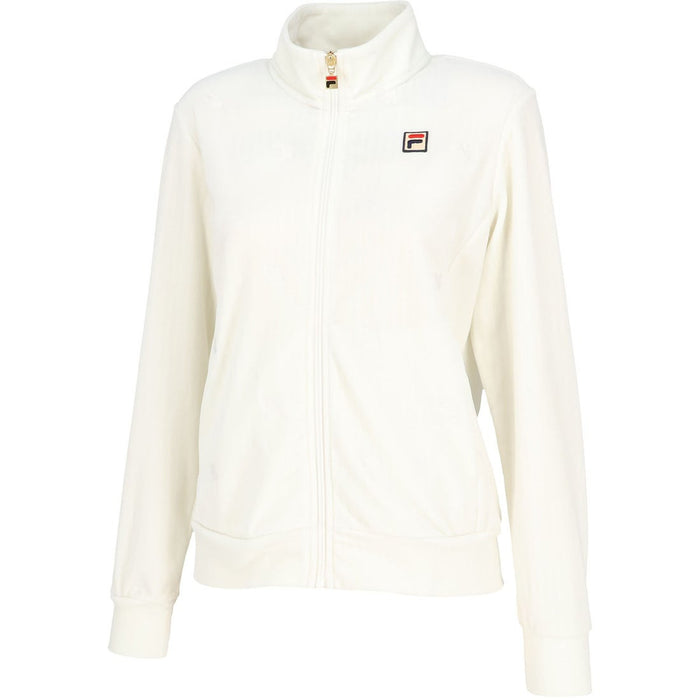 フィラFILAテニスウェアジャケットレディース大人TrackJacketトラックジャケットベロアジャカードストライプストレッチビエラベアCZ6FGW028