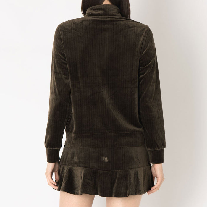 フィラFILAテニスウェアジャケットレディース大人TrackJacketトラックジャケットベロアジャカードストライプストレッチビエラベアCZ6FGW028