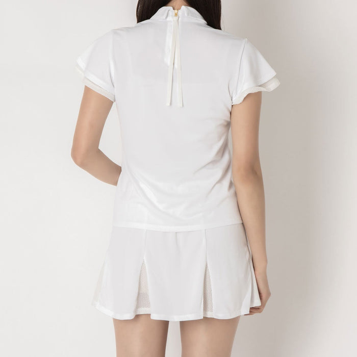 フィラFILAテニスウェアポロシャツレディース大人PoloShirtメッシュフレアティアードバックファスナードライタッチCZ6FGW050