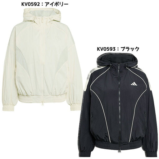 アディダスadidasレディースブレーカーシャツSTADIUM裏起毛26FWウーブンジャケットDG932