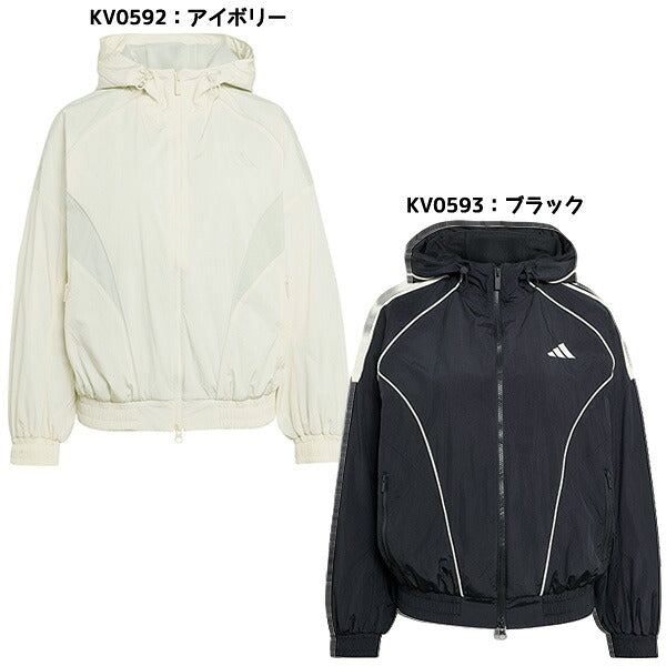 アディダスadidasレディースブレーカーシャツSTADIUM裏起毛26FWウーブンジャケットDG932
