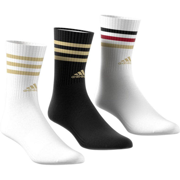 【ショップ限定エントリーでさらに+9倍】アディダスadidasスポーツソックスメンズ3ストライプ3Pクルー24FWEBB67