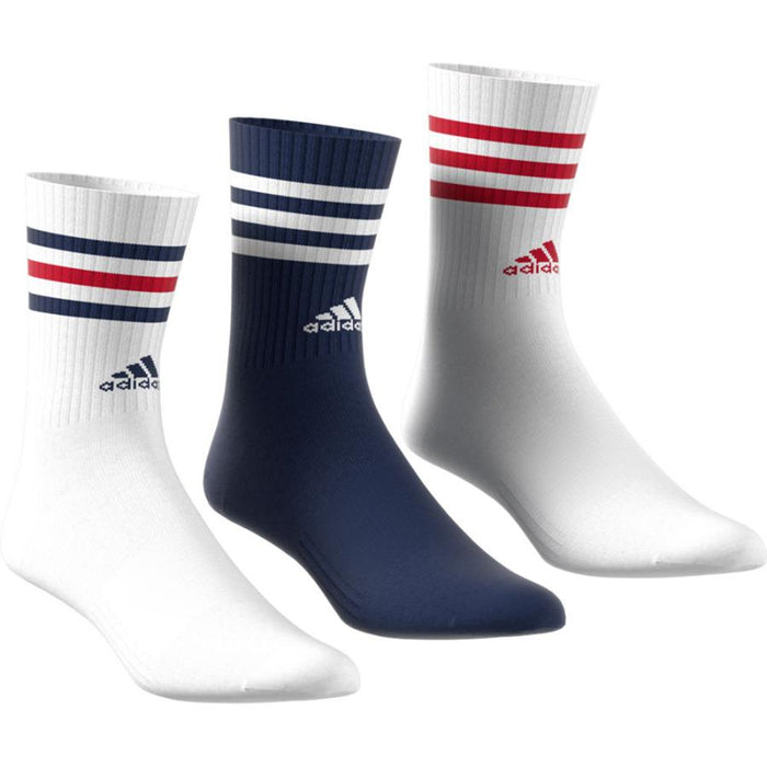 【ショップ限定エントリーでさらに+9倍】アディダスadidasスポーツソックスメンズ3ストライプ3Pクルー24FWEBB67