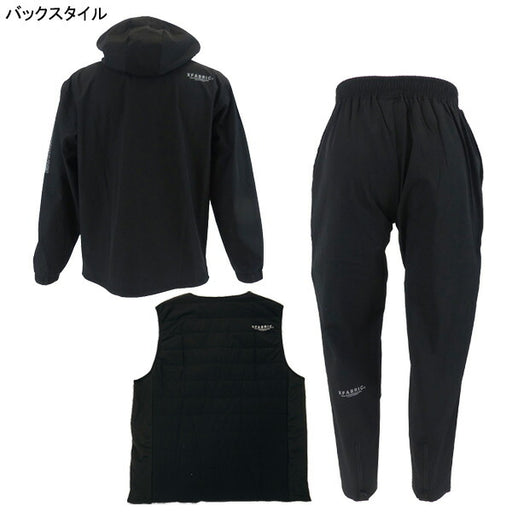 【3点セット】アールズコートEarlsCourt薄中綿ストレッチジャケットベストパンツセットEC-JK019/EC-JK020/EC-LP016サッカーフットサル黒メンズ