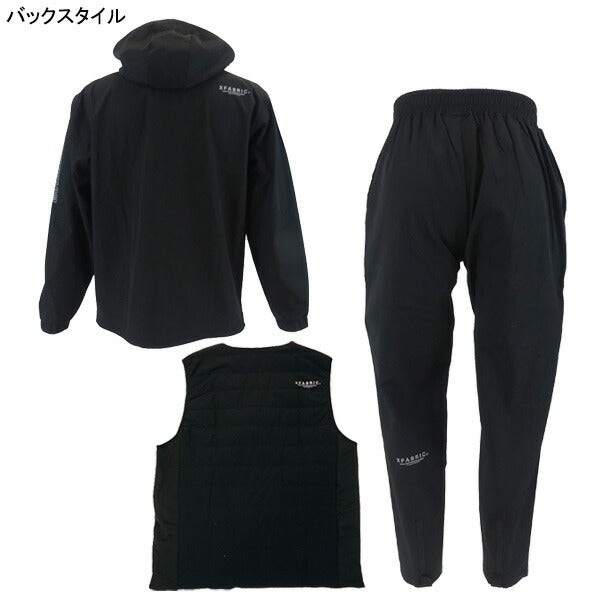 【3点セット】アールズコートEarlsCourt薄中綿ストレッチジャケットベストパンツセットEC-JK019/EC-JK020/EC-LP016サッカーフットサル黒メンズ