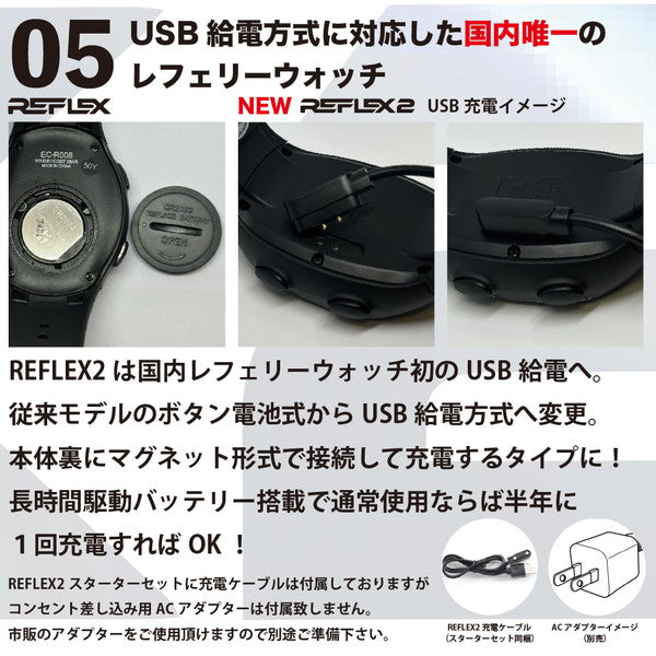 アールズコートEarlsCourtレフェリーウォッチREFLEX2スターターセットEC-R009サッカーフットサル審判用腕時計ブラック