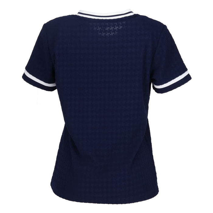 【ショップ限定エントリーでさらに+9倍】【ネコポス送料無料】FILAフィラテニステニスウェアレディースVネックゲームシャツ半袖レトロ映えるVネックシンプルEL0028