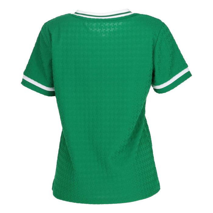 【ショップ限定エントリーでさらに+9倍】【ネコポス送料無料】FILAフィラテニステニスウェアレディースVネックゲームシャツ半袖レトロ映えるVネックシンプルEL0028