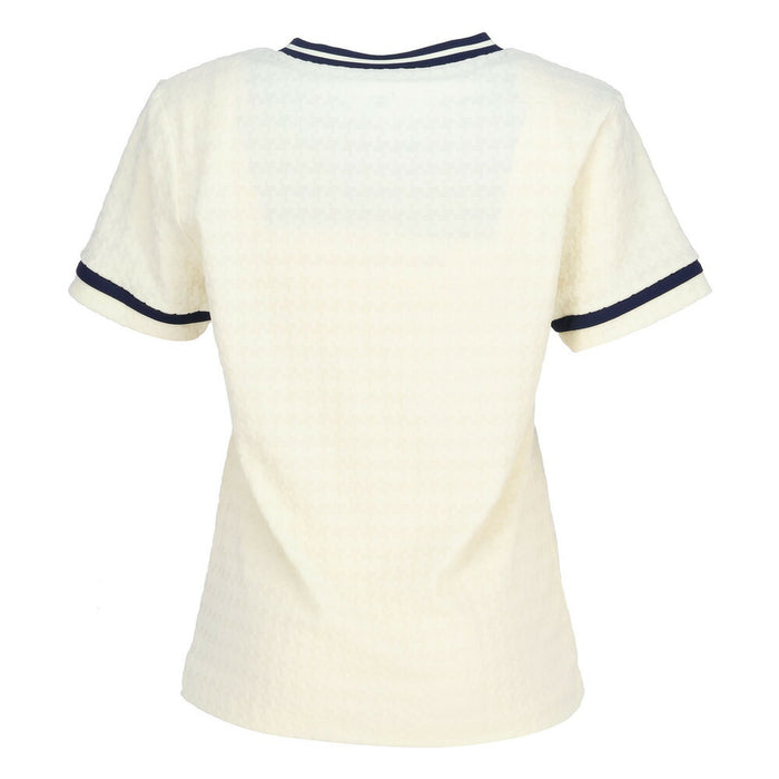 【ショップ限定エントリーでさらに+9倍】【ネコポス送料無料】FILAフィラテニステニスウェアレディースVネックゲームシャツ半袖レトロ映えるVネックシンプルEL0028