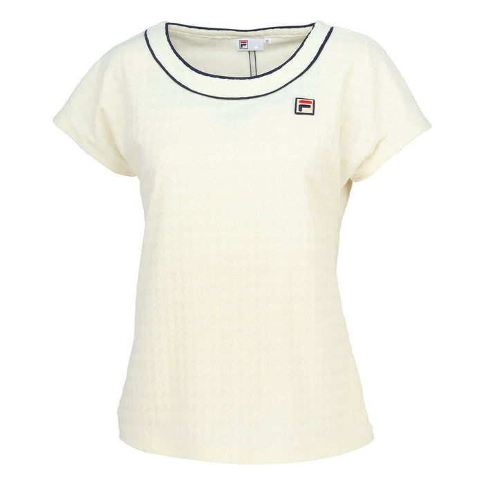 【ネコポス送料無料】FILAフィラテニステニスウェアレディースゲームシャツ半袖レトロ映えるシンプル明るい印象シャープEL0029