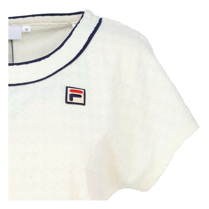 【ネコポス送料無料】FILAフィラテニステニスウェアレディースゲームシャツ半袖レトロ映えるシンプル明るい印象シャープEL0029