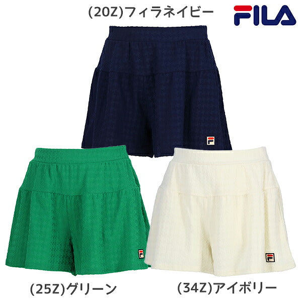 FILAフィラテニステニスウェアレディースキュロットパンツパンツフェミニンかわいいレトロ千鳥柄スポーティーEL0031