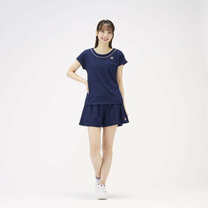 【ショップ限定エントリーでさらに+9倍】FILAフィラテニステニスウェアレディースキュロットパンツパンツフェミニンかわいいレトロ千鳥柄スポーティーEL0031