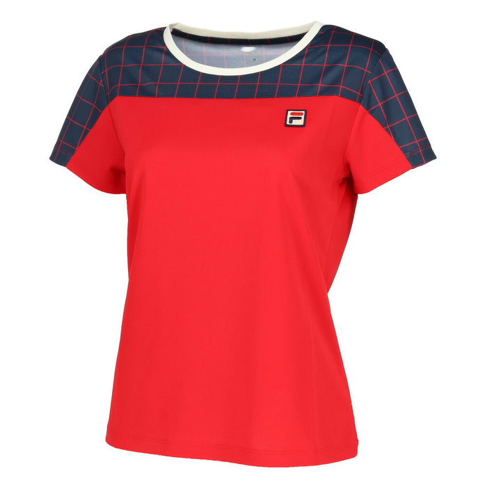 【ネコポス送料無料】FILAフィラテニステニスウェアレディースゲームシャツ半袖カラーハーモニー格子EL0033